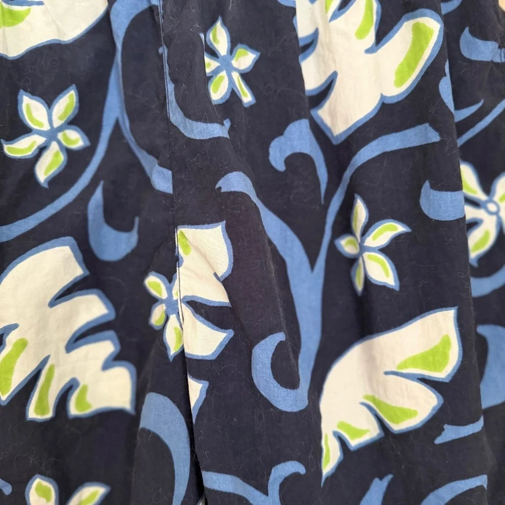 Vintage Y2K Nautica Swim Trunks Mens M Tropical Floral Board Shorts Navy Beach‎